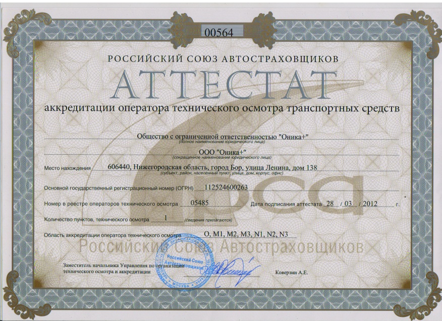 Аттестат об аккредитации